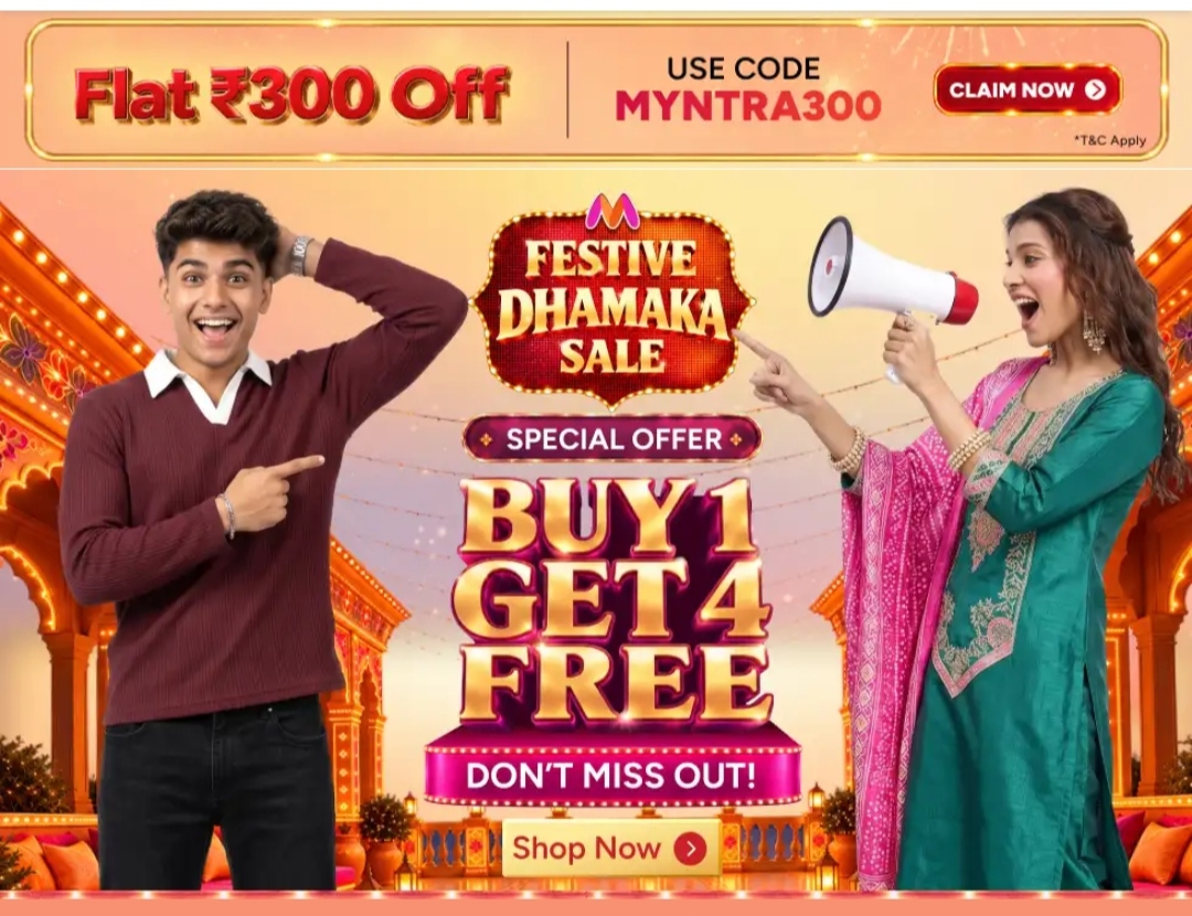 Festive Dhamaka Sale – Buy 1 Get 4 Free